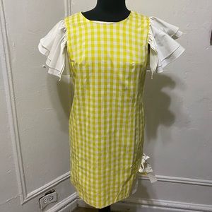 Alpha and Omega Yellow gingham A-Line Dress